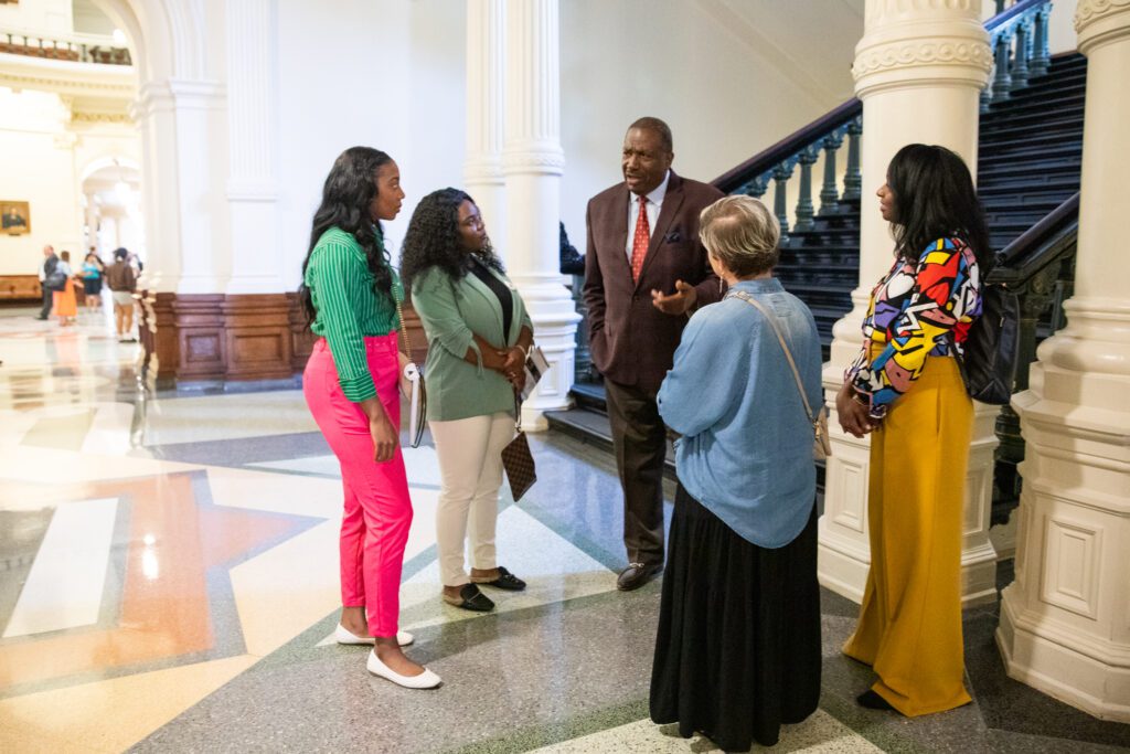 Texas teachers meeting with Rep. Royce West for Teacher Advocacy Days in Austin, Texas.